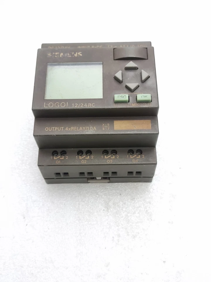 6ED1052-1MD00-0BA5 SIEMENS LOGO 12/24RC PLC PROCESSOR MODULE 12/24VDC USED WORK